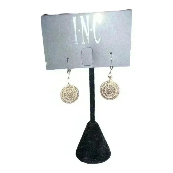 I.N.C. Gold/Silver Round Drop Earrings - Picture 1 of 4